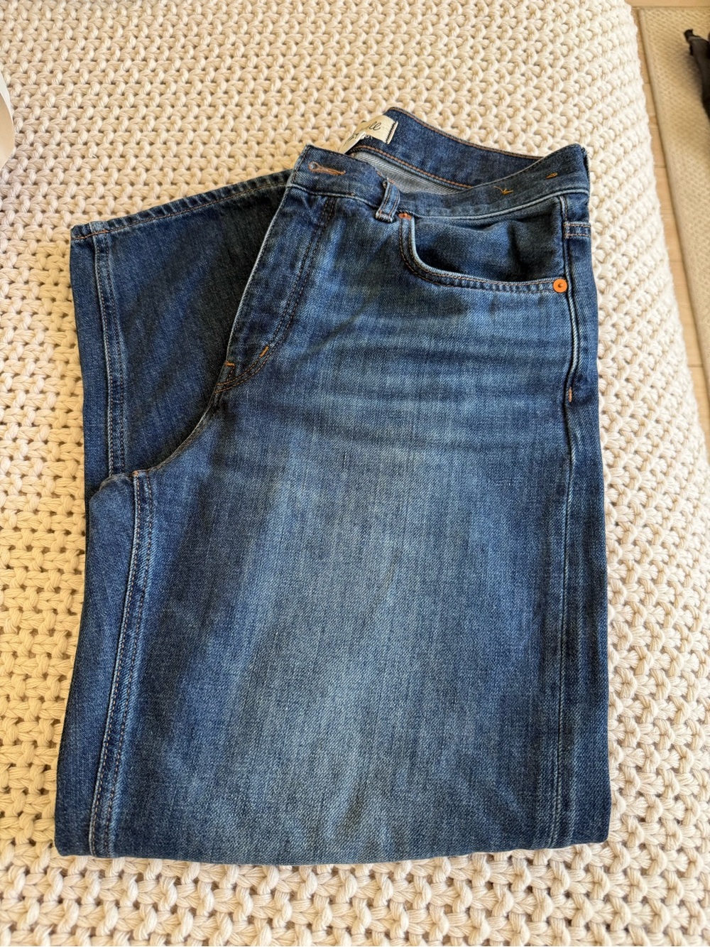 Madewell Darted Barrel Jeans in Danver Wash Dark Blue Size 27 - Picture 2 of 4